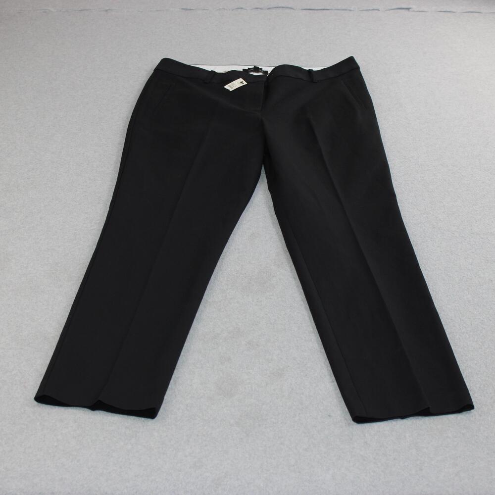 Talbots Newport Pant Women 14 Black Straight Dress Twill Stretch Office Heritage